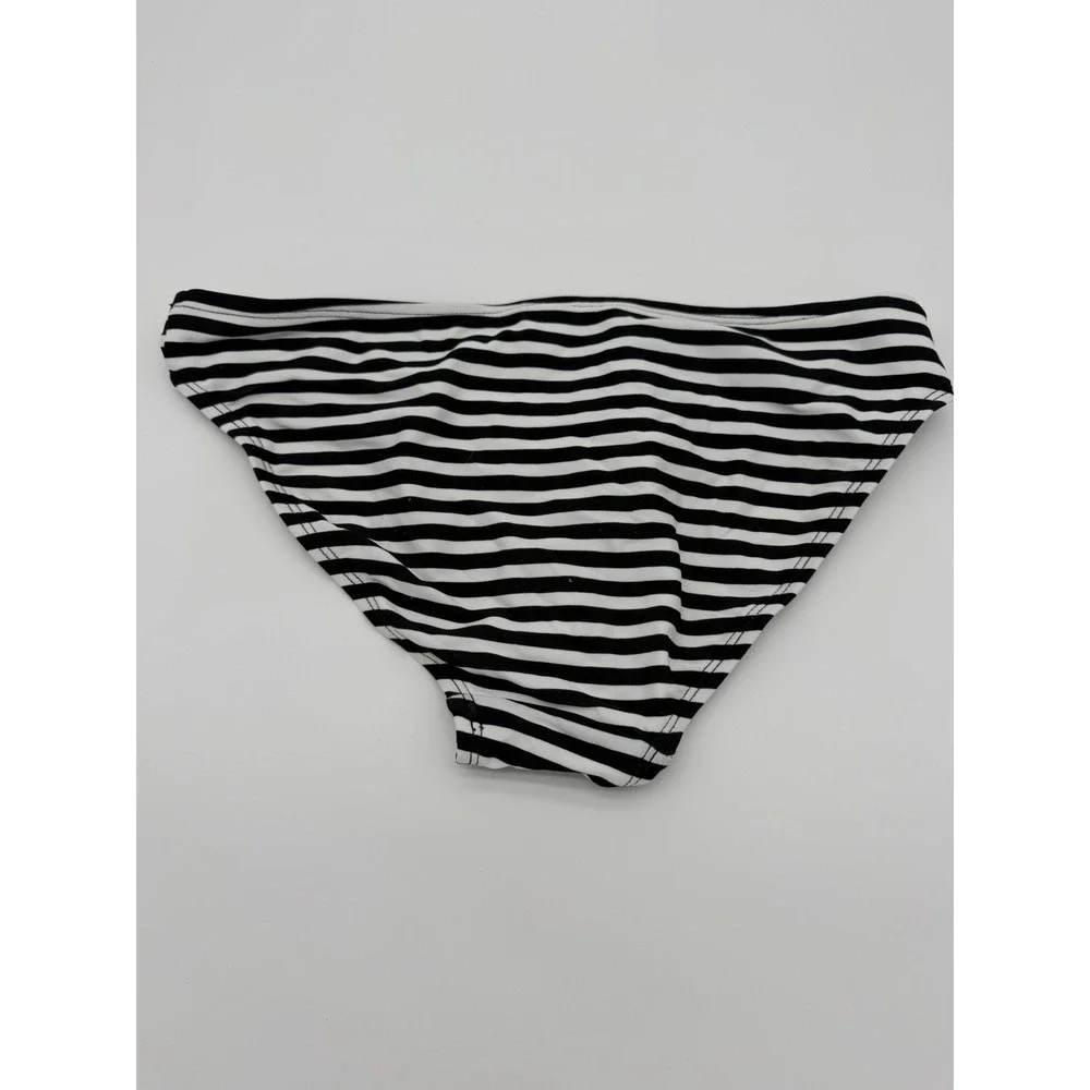 Red Halter Top,‎ Black Stripe Bottom Swimsuit-XS-Beach-Pool-Resort-Retro-NWOT